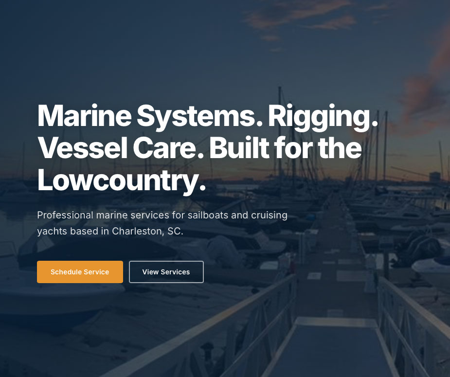Sean Carroll Yachting website — mobile marine services Charleston SC
